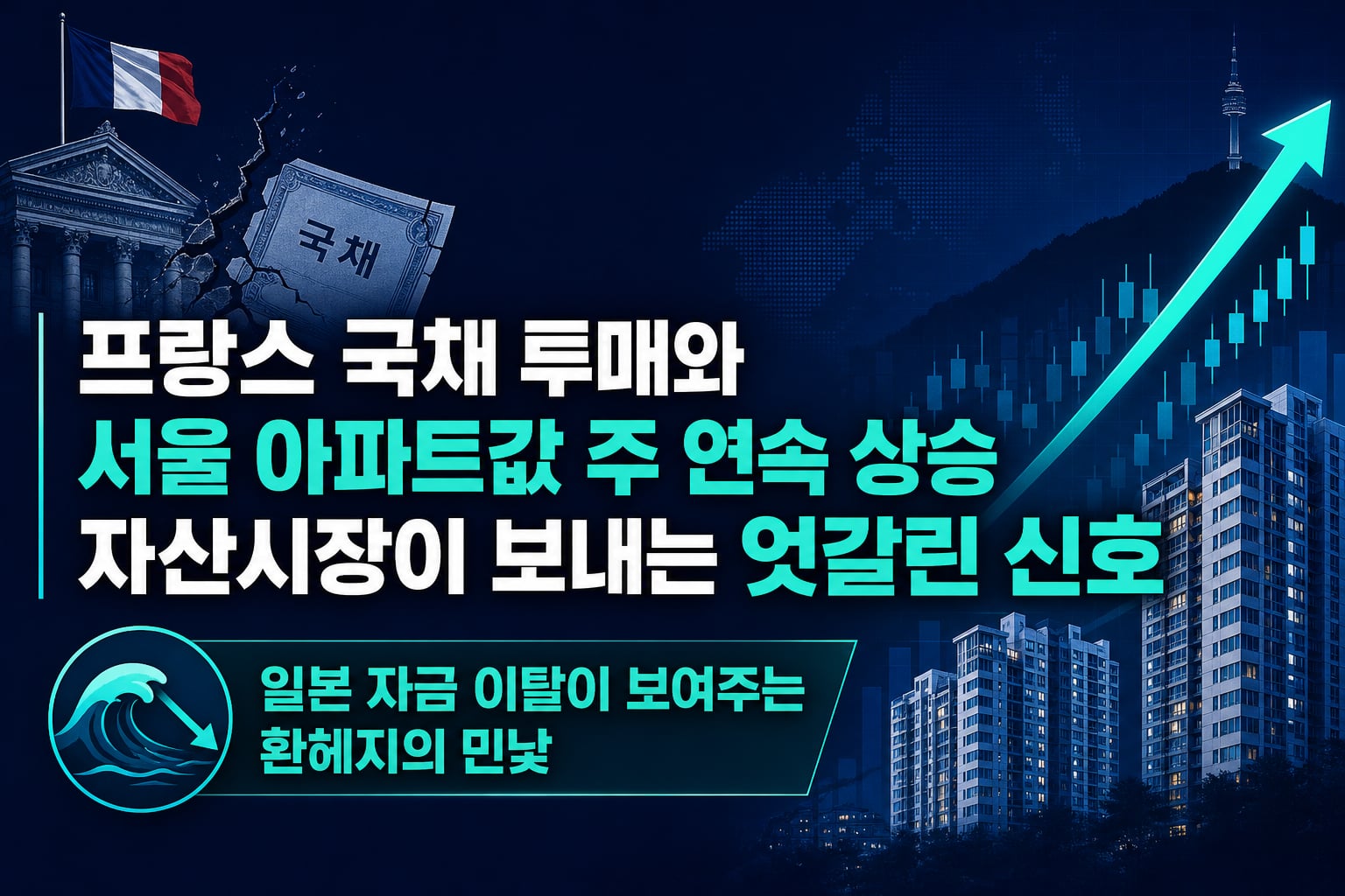 프랑스 국채 투매와 서울 아파트값 87주 연속 상승, 자산시장이 보내는 엇갈린 신호
