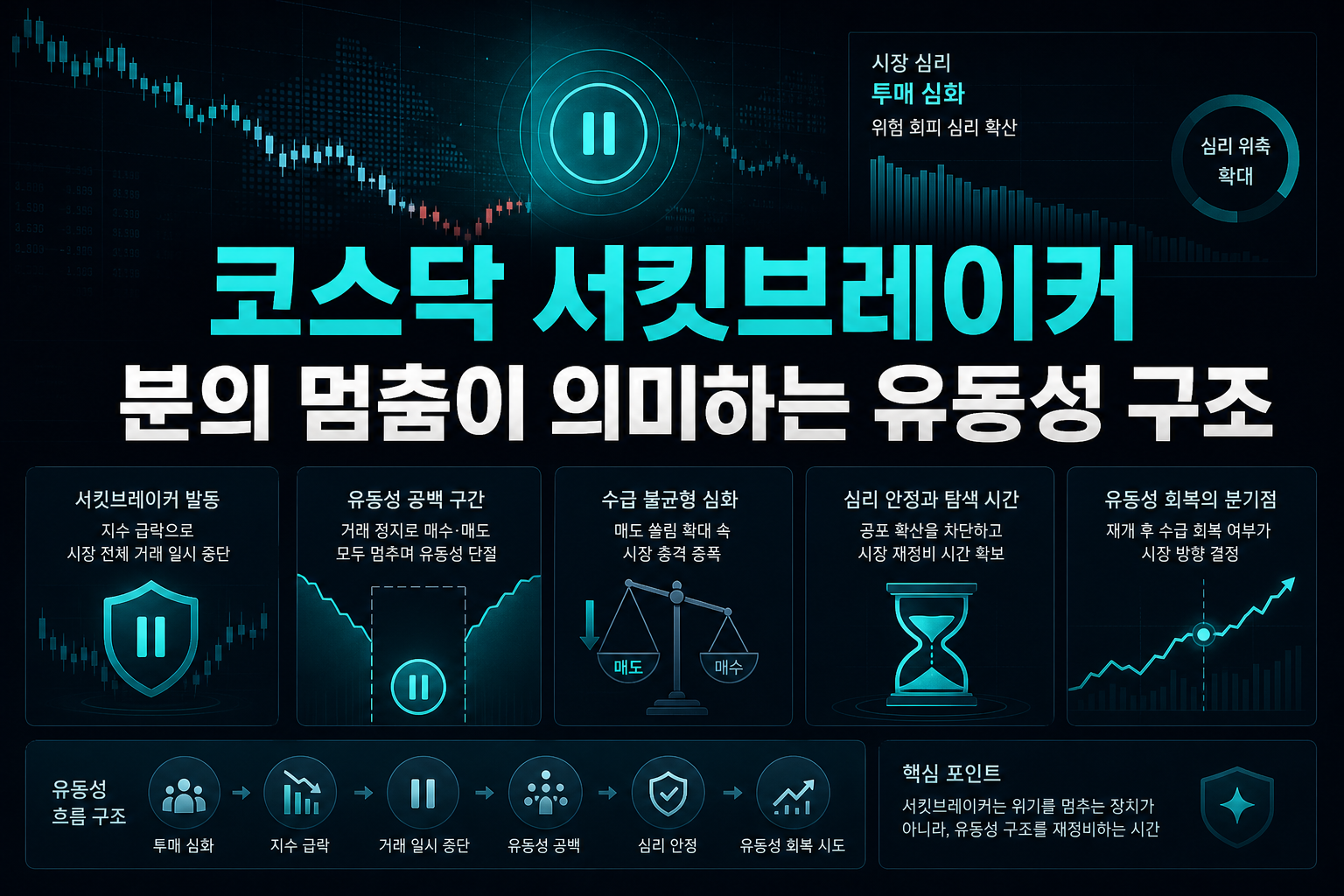 코스닥 서킷브레이커, 20분의 멈춤이 의미하는 유동성 구조