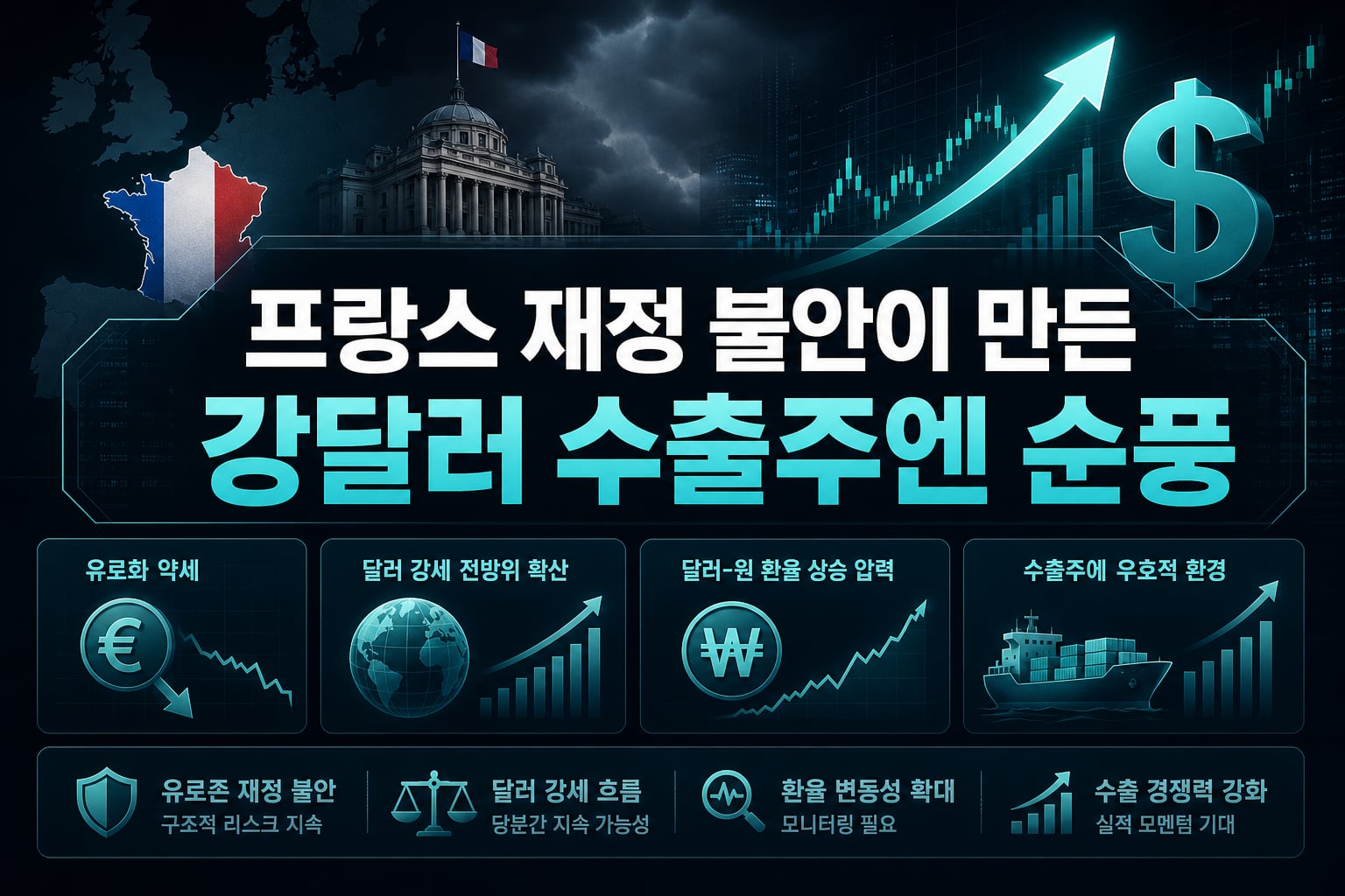 프랑스 재정 불안이 만든 강달러, 수출주엔 순풍