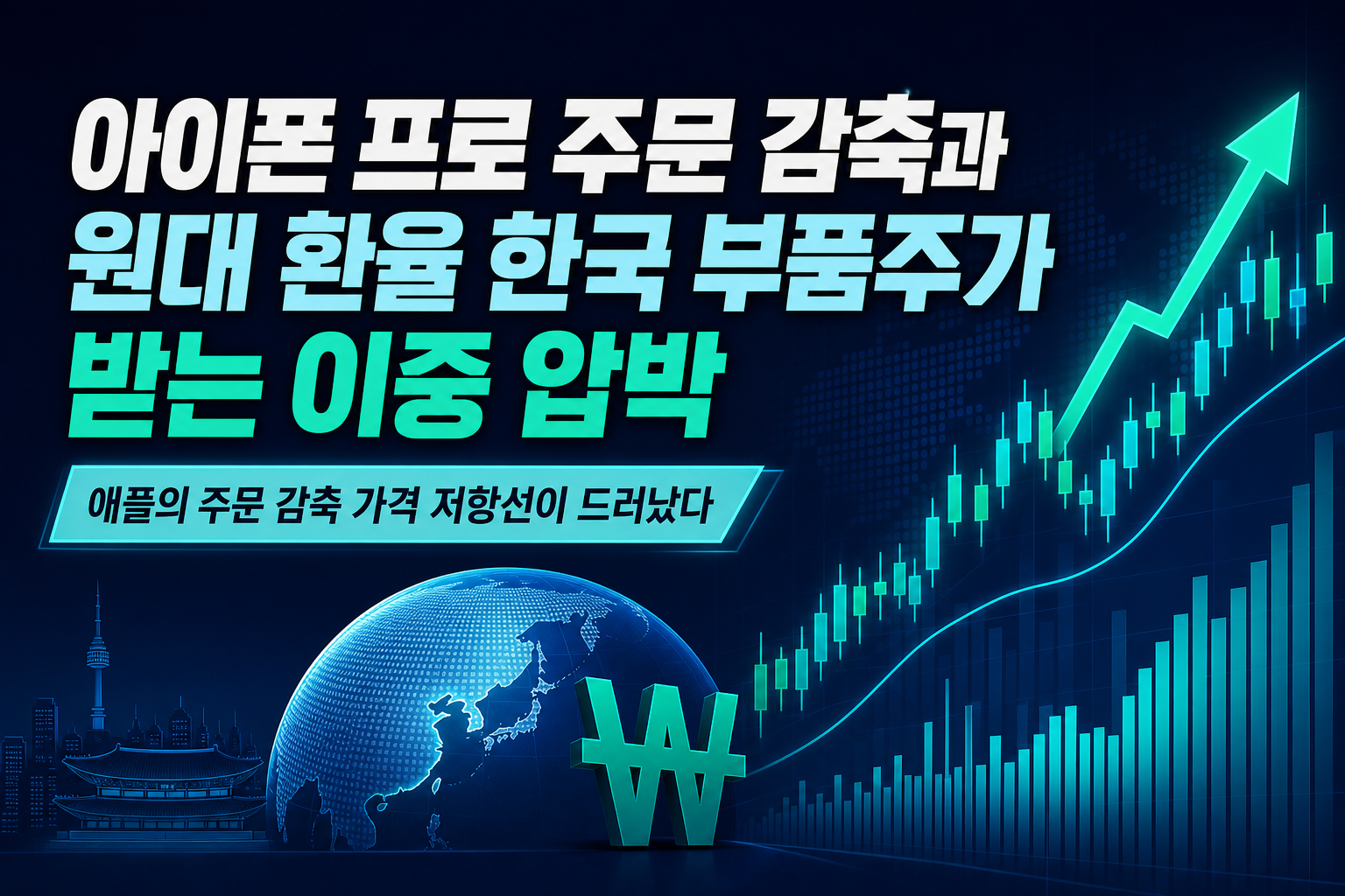 아이폰18프로 주문 15% 감축과 1340원대 환율, 한국 부품주가 받는 이중 압박