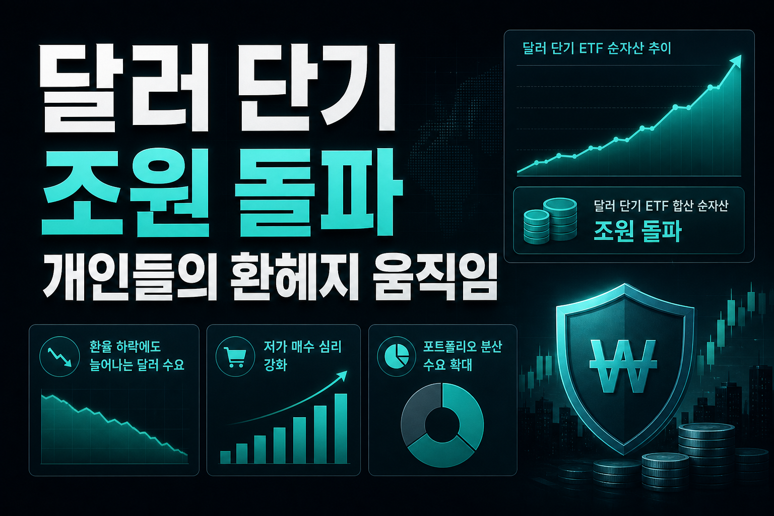 달러 단기 ETF 1조원 돌파, 개인들의 환헤지 움직임