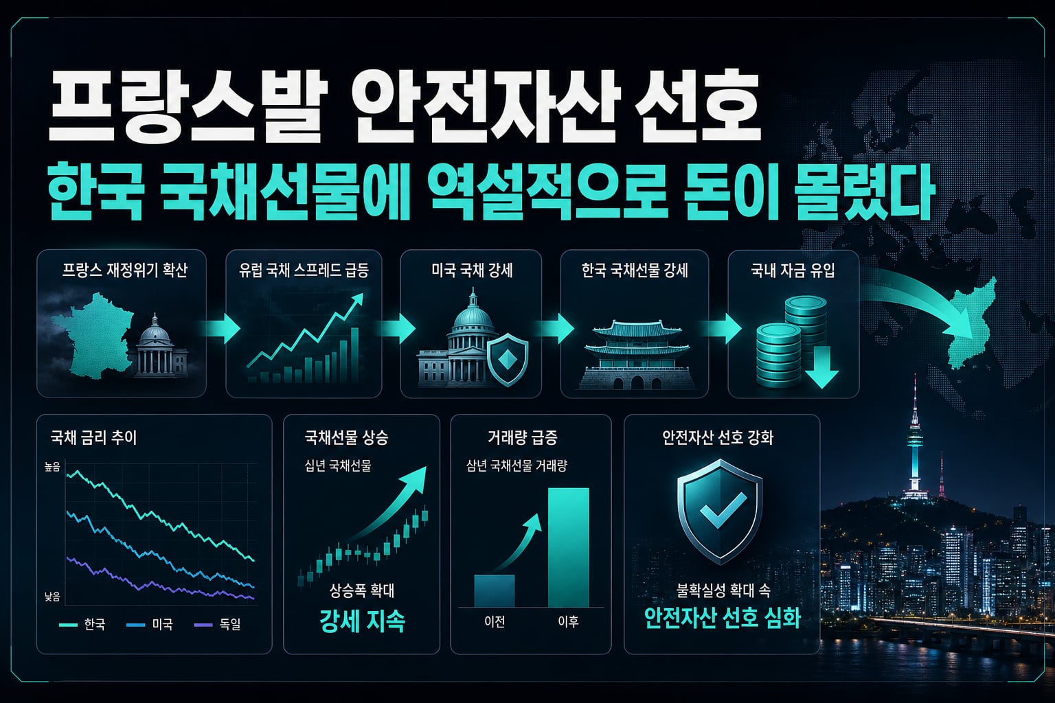 프랑스발 안전자산 선호, 한국 국채선물에 역설적으로 돈이 몰렸다