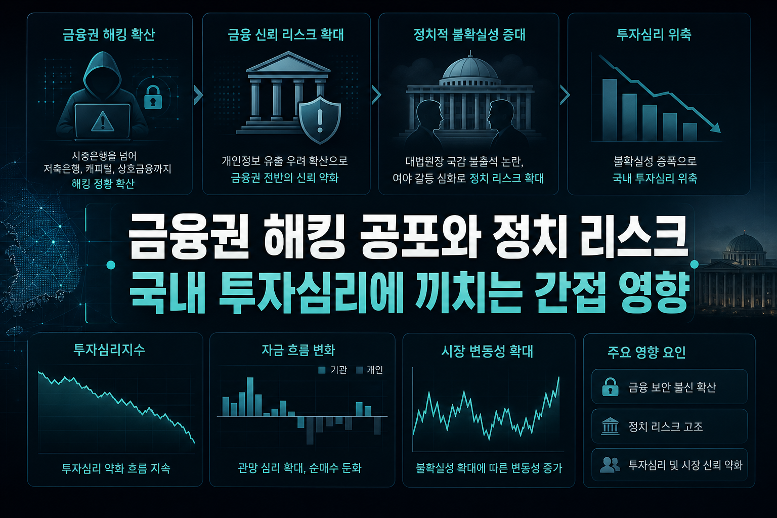 금융권 해킹 공포와 정치 리스크, 국내 투자심리에 끼치는 간접 영향