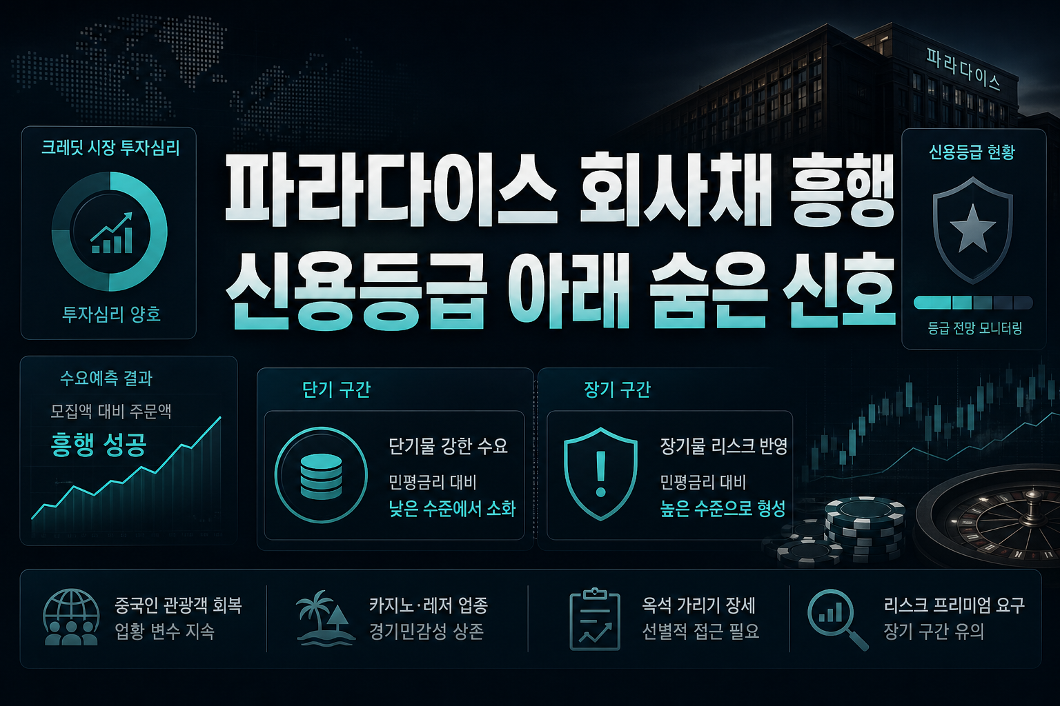파라다이스 회사채 흥행, 신용등급 아래 숨은 신호