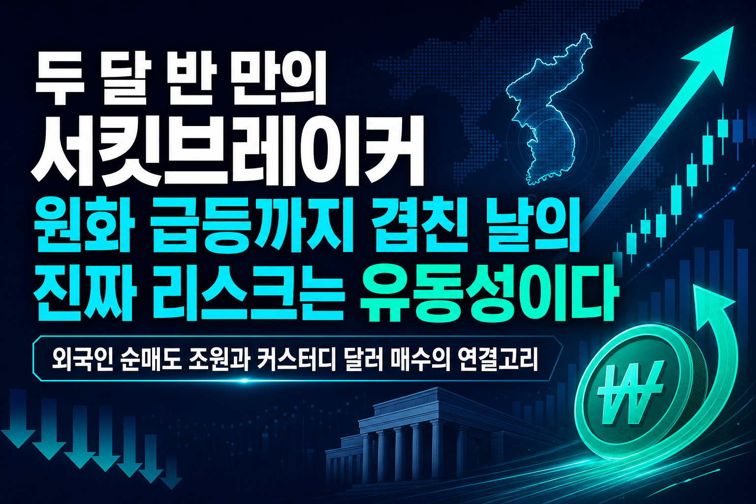 두 달 반 만의 서킷브레이커, 원화 급등까지 겹친 날의 진짜 리스크는 유동성이다
