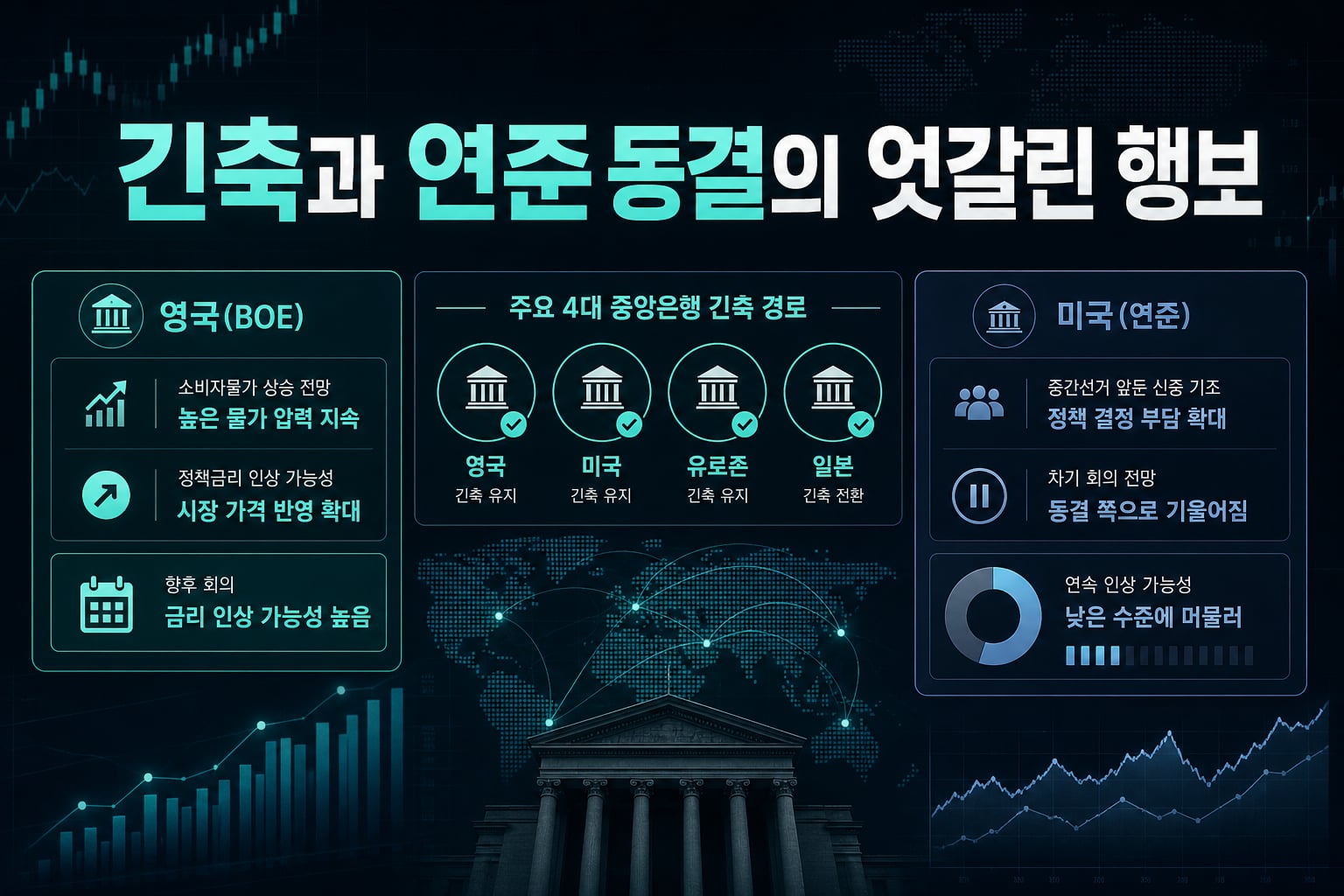 BOE 긴축과 연준 동결의 엇갈린 행보