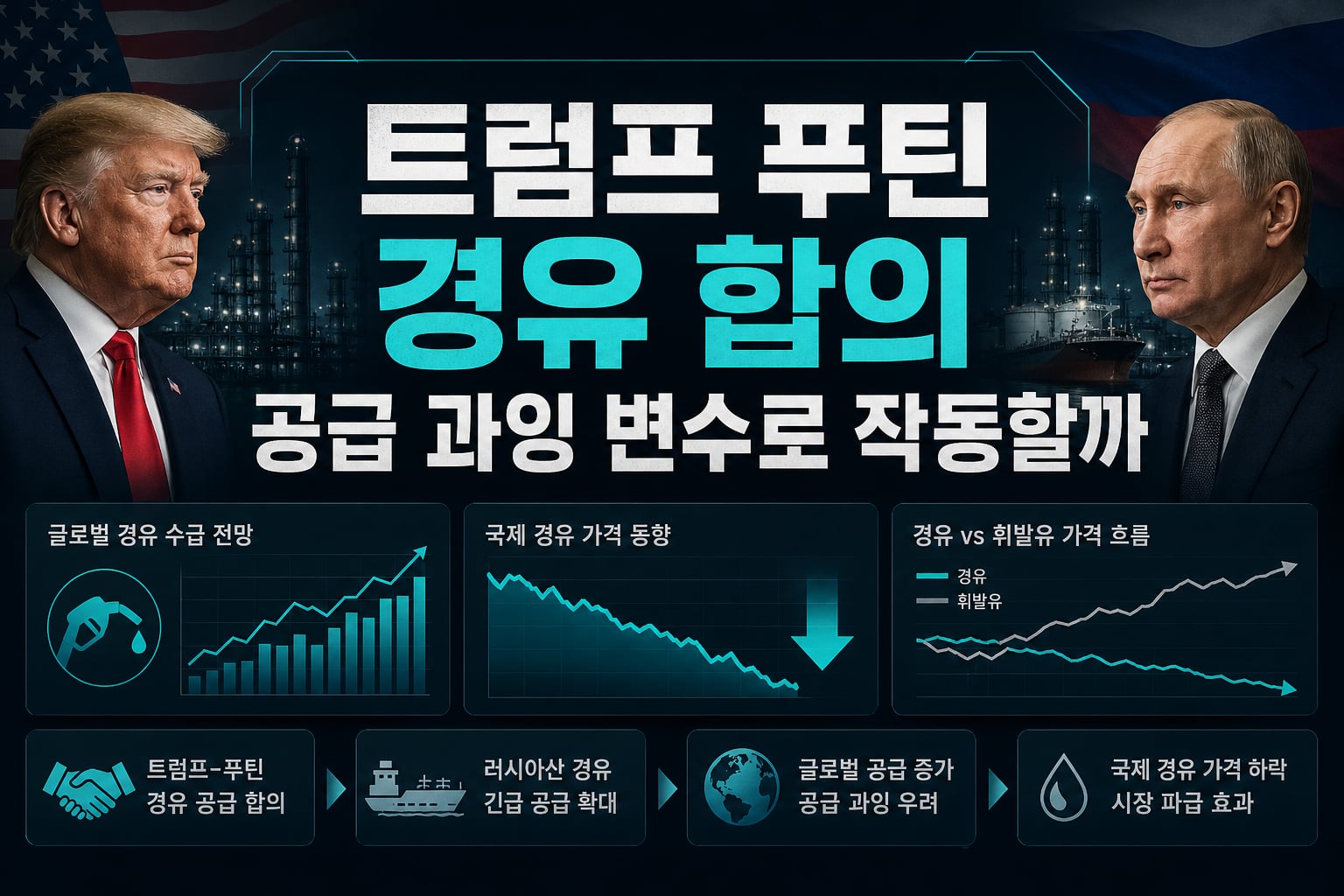 트럼프-푸틴 경유 합의, 공급 과잉 변수로 작동할까