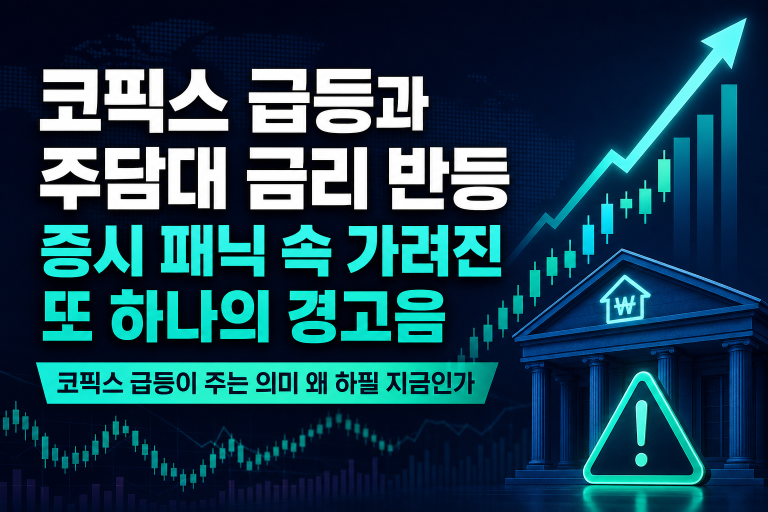 코픽스 급등과 주담대 금리 반등, 증시 패닉 속 가려진 또 하나의 경고음