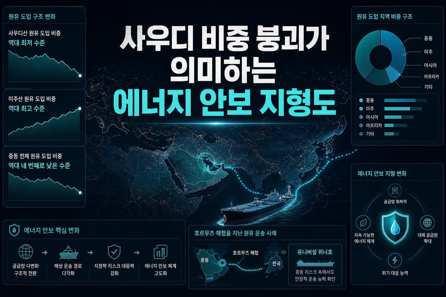 사우디 비중 30% 붕괴가 의미하는 에너지 안보 지형도