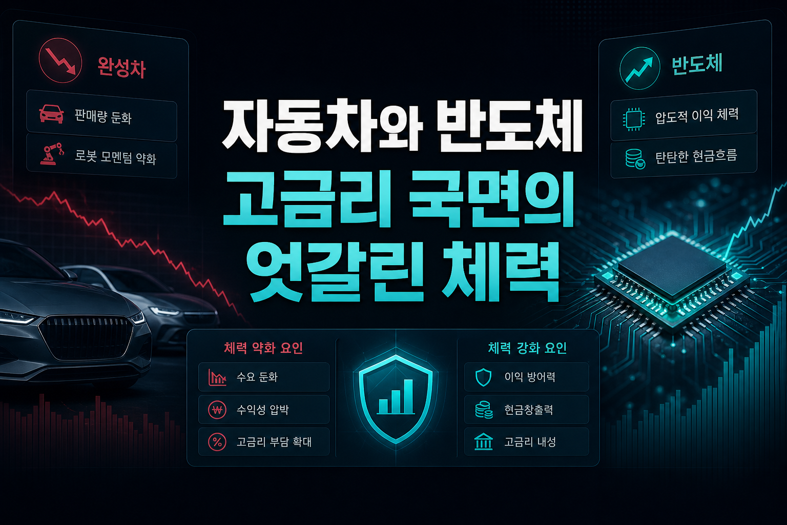 자동차와 반도체, 고금리 국면의 엇갈린 체력