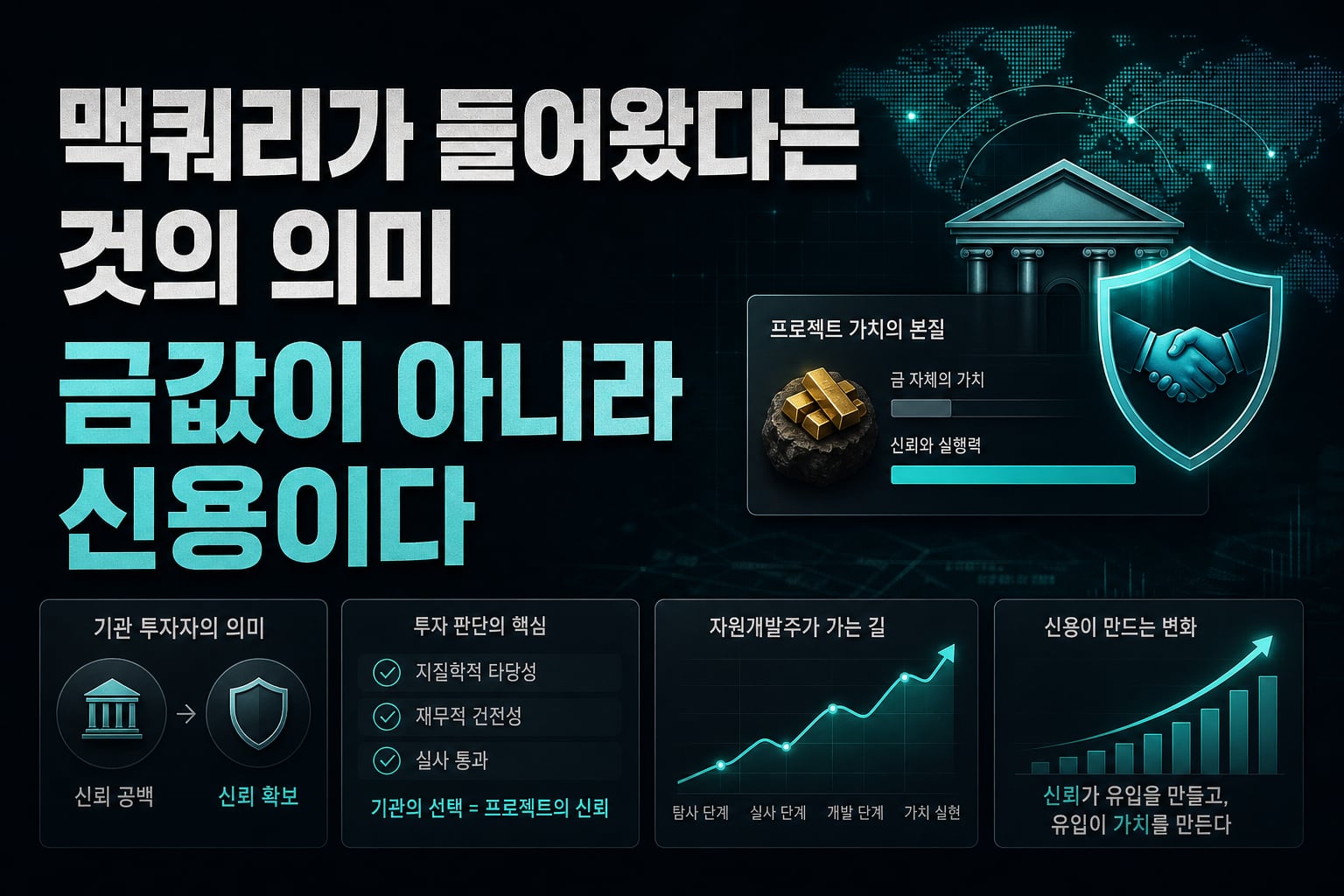 맥쿼리가 들어왔다는 것의 의미, 금값이 아니라 신용이다