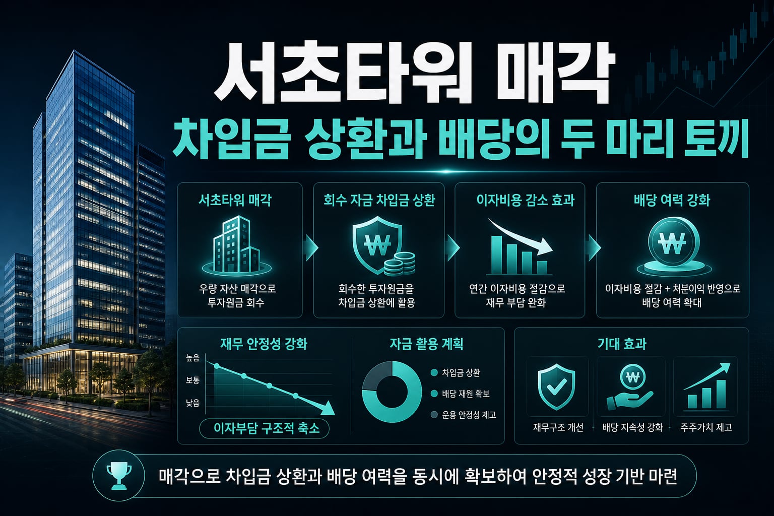 GS서초타워 매각, 차입금 상환과 배당의 두 마리 토끼