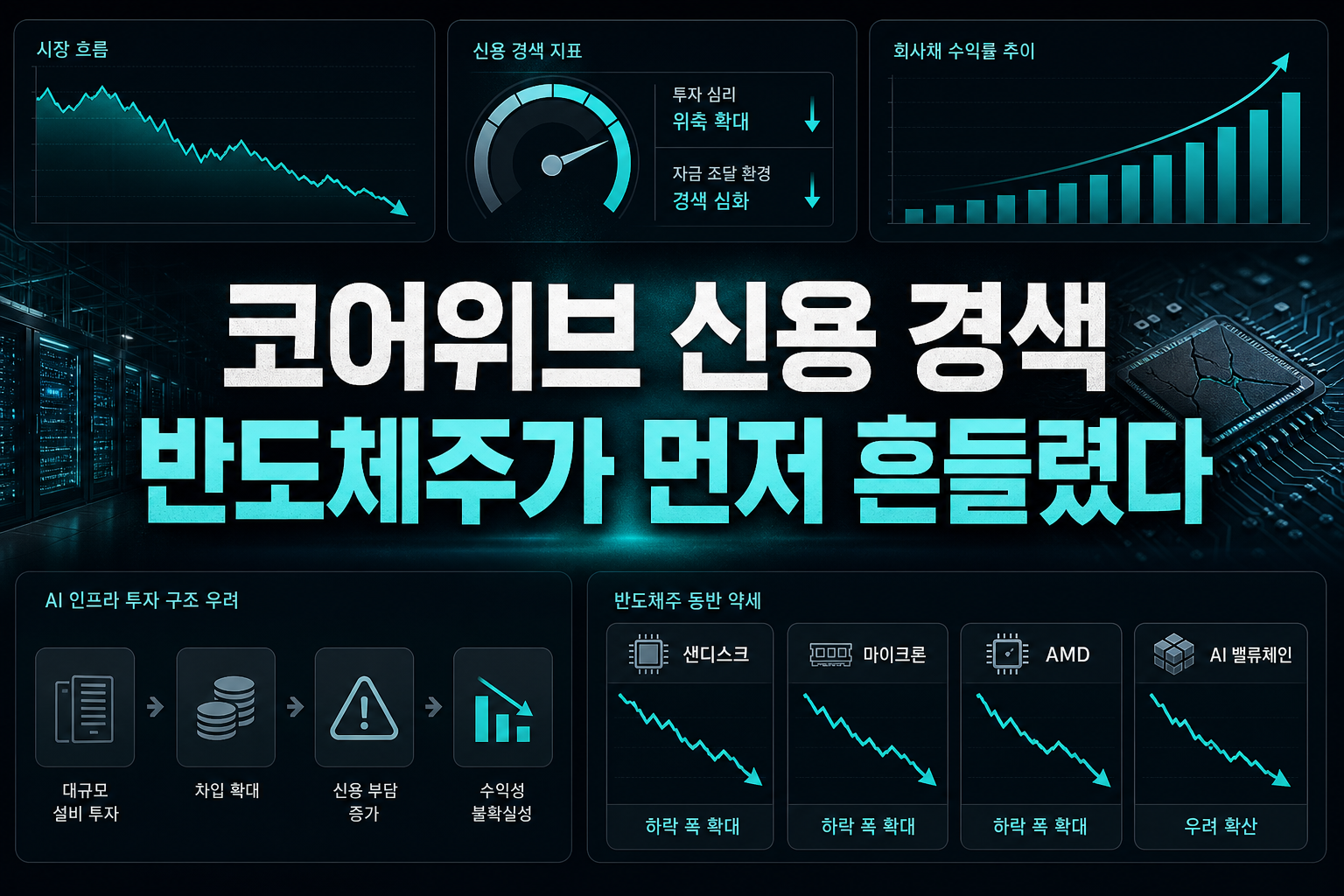 코어위브發 AI 신용 경색, 반도체주가 먼저 흔들렸다