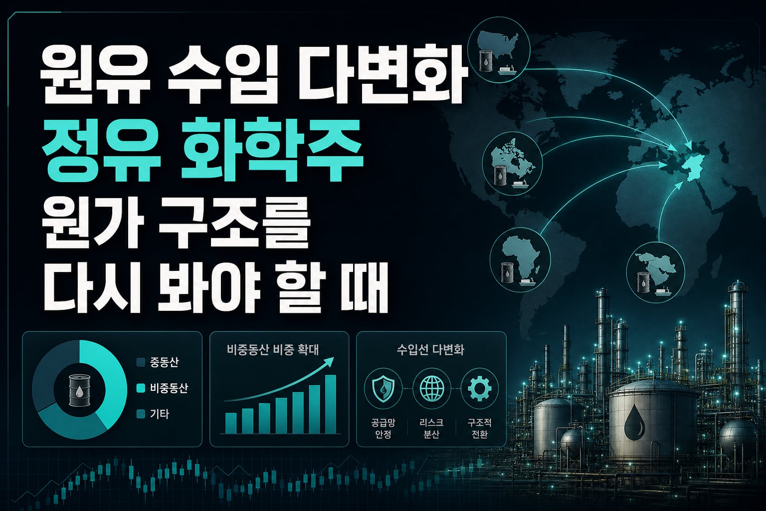 원유 수입 다변화, 정유·화학주 원가 구조를 다시 봐야 할 때