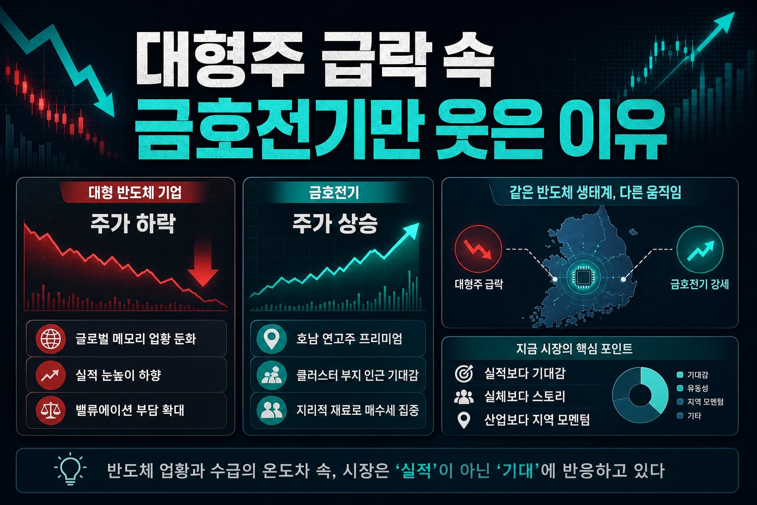 대형주 급락 속 금호전기만 웃은 이유