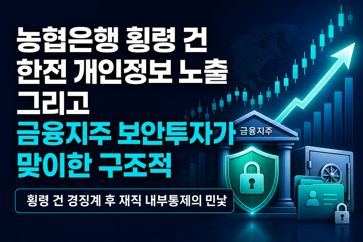 농협은행 횡령 426건, 한전 개인정보 노출, 그리고 금융지주 보안투자가 맞이한 구조적 전환점
