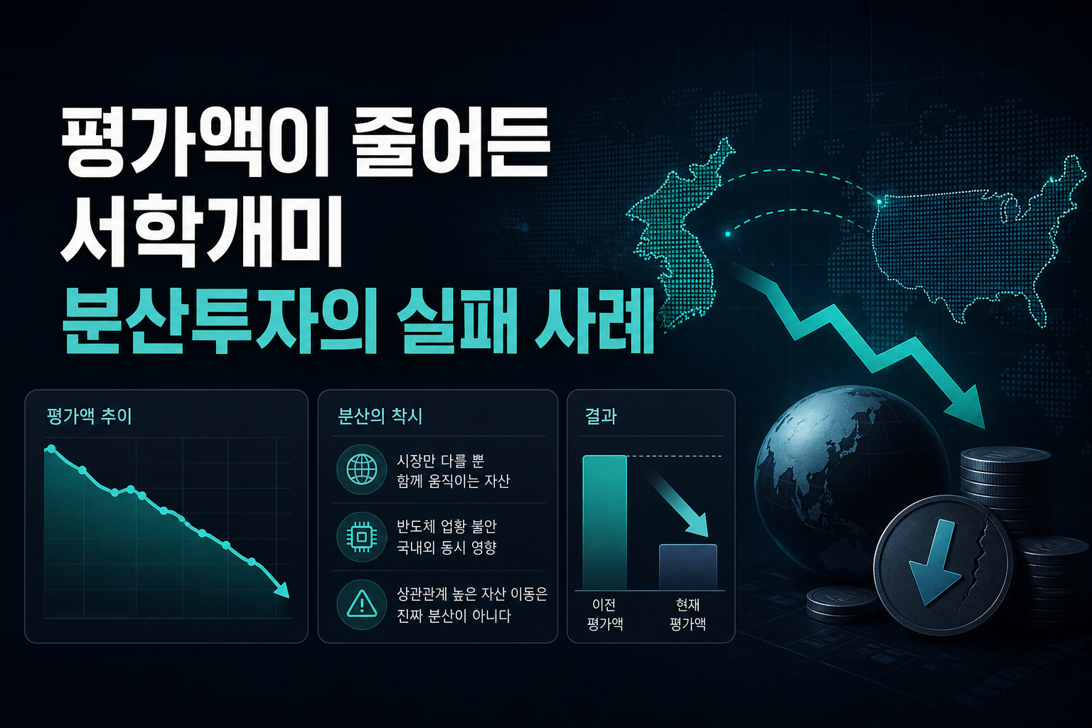 평가액이 줄어든 서학개미, 분산투자의 실패 사례