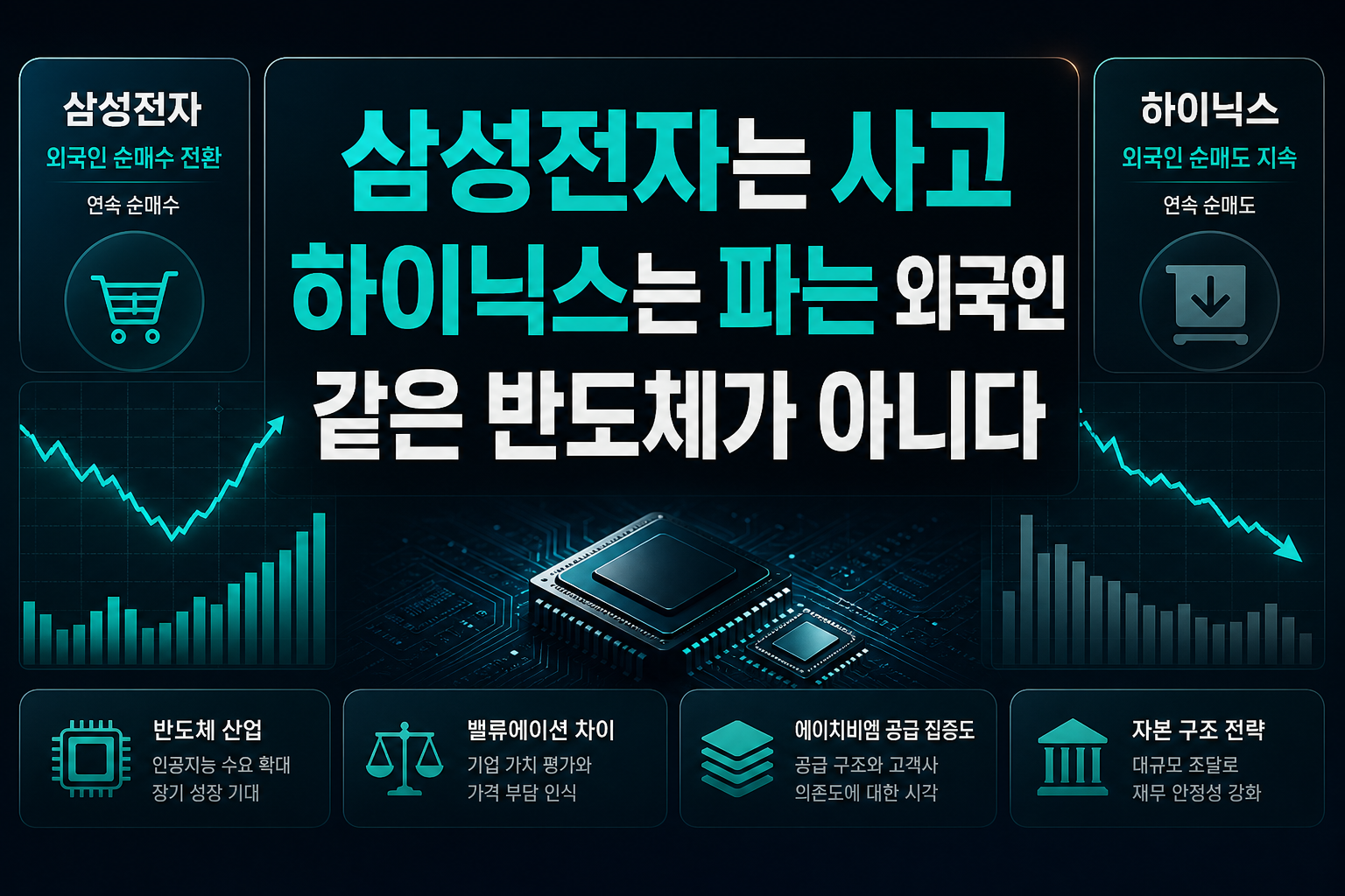 삼성전자는 사고 SK하이닉스는 파는 외국인, 같은 반도체가 아니다
