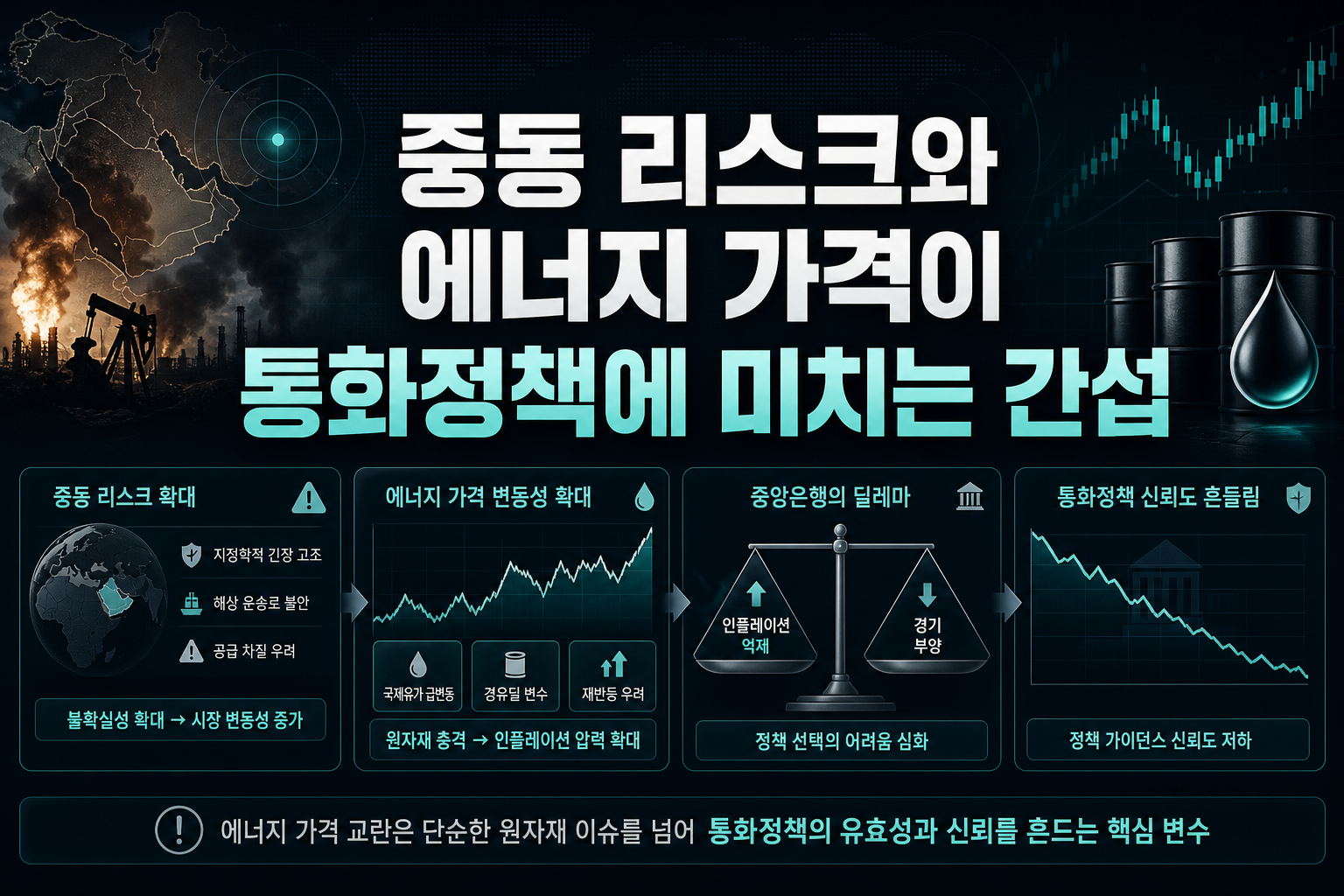 중동 리스크와 에너지 가격이 통화정책에 미치는 간섭