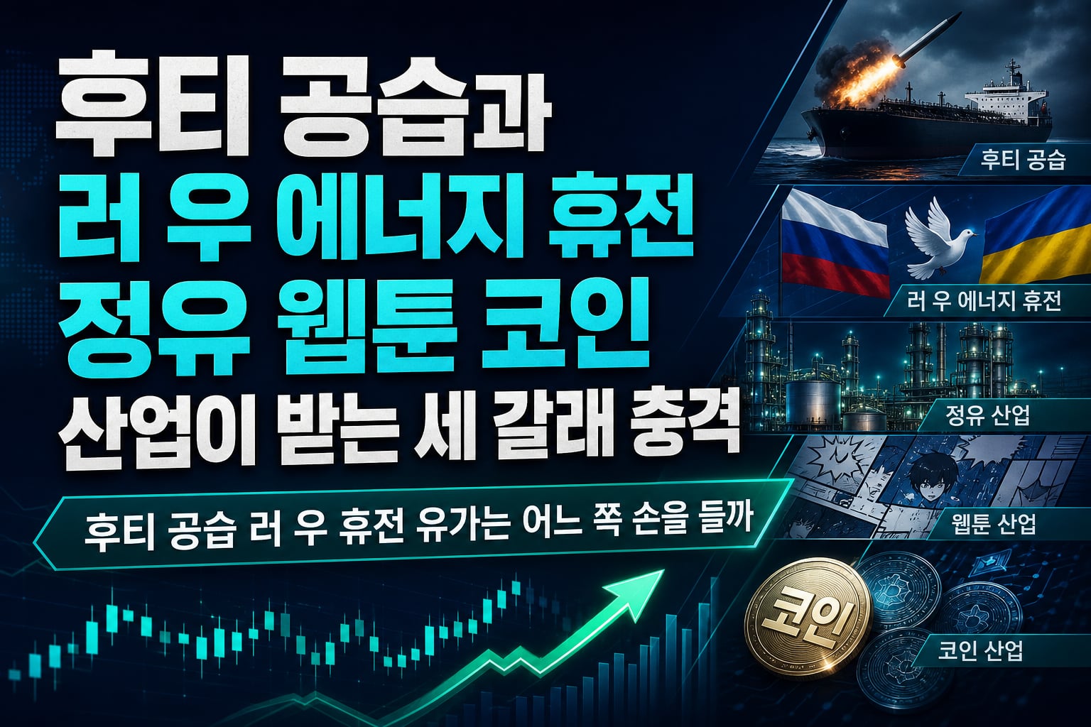 후티 공습과 러-우 에너지 휴전, 정유·웹툰·코인 산업이 받는 세 갈래 충격