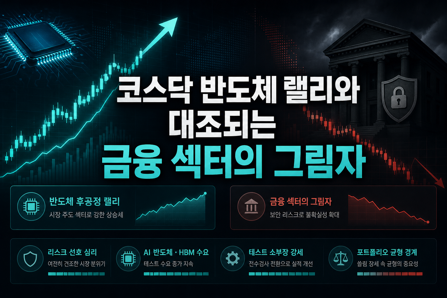 코스닥 반도체 랠리와 대조되는 금융 섹터의 그림자