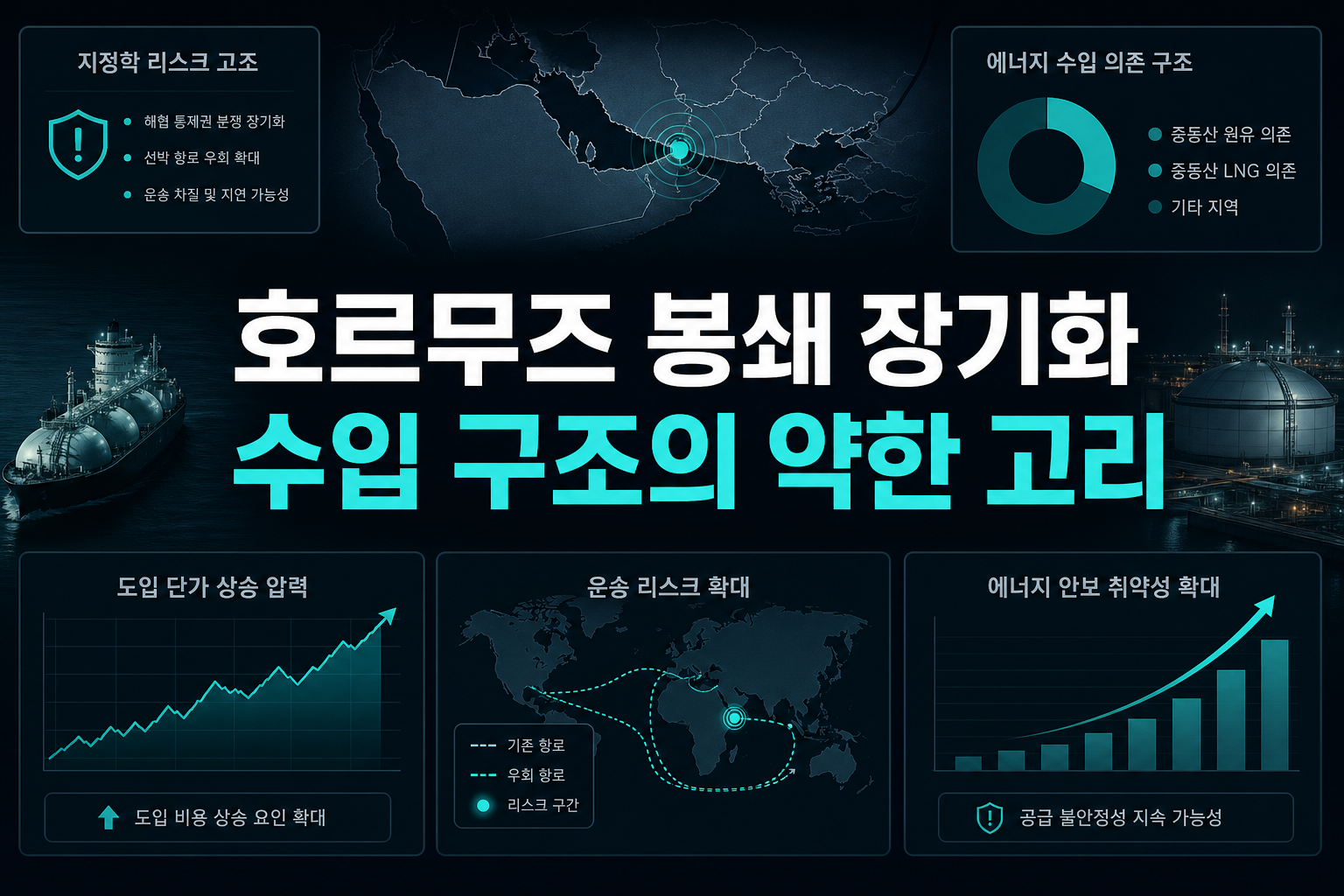 호르무즈 봉쇄 장기화, LNG 수입 구조의 약한 고리