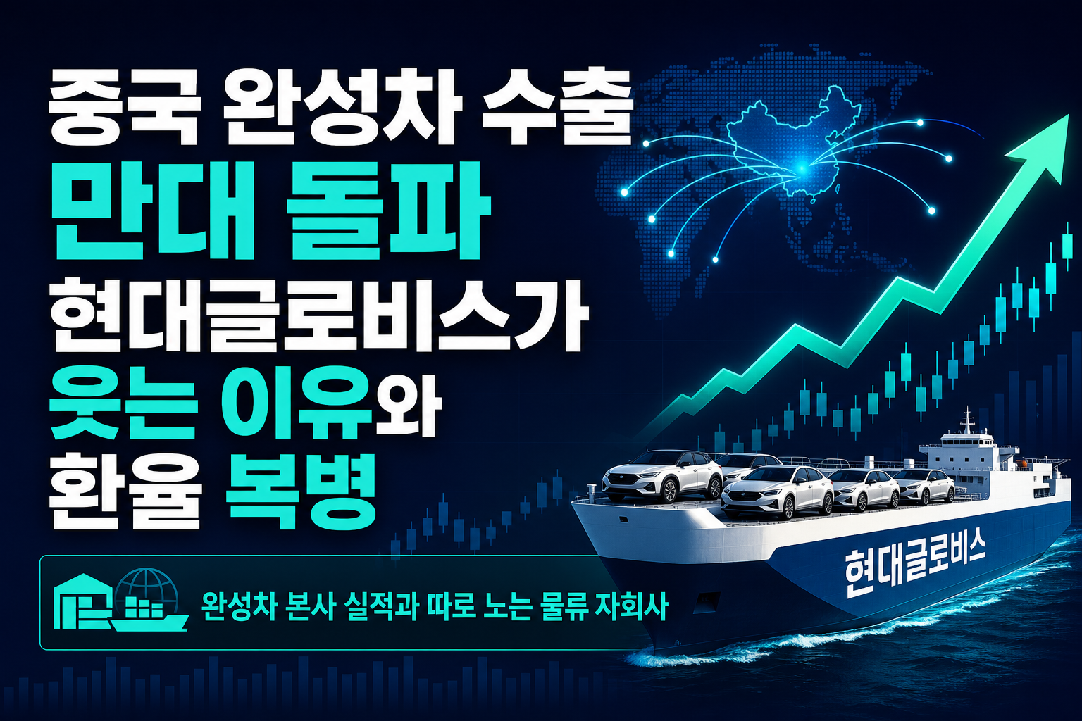 중국發 완성차 수출 100만대 돌파, 현대글로비스가 웃는 이유와 환율 복병