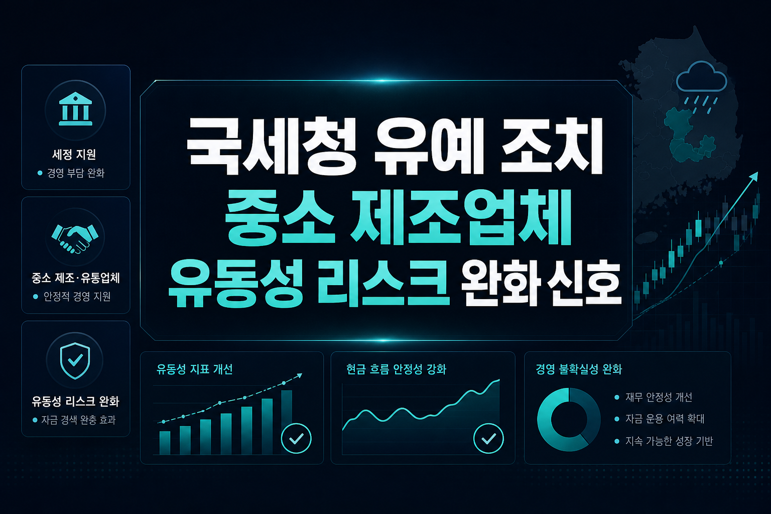 국세청 유예 조치, 중소 제조업체 유동성 리스크 완화 신호