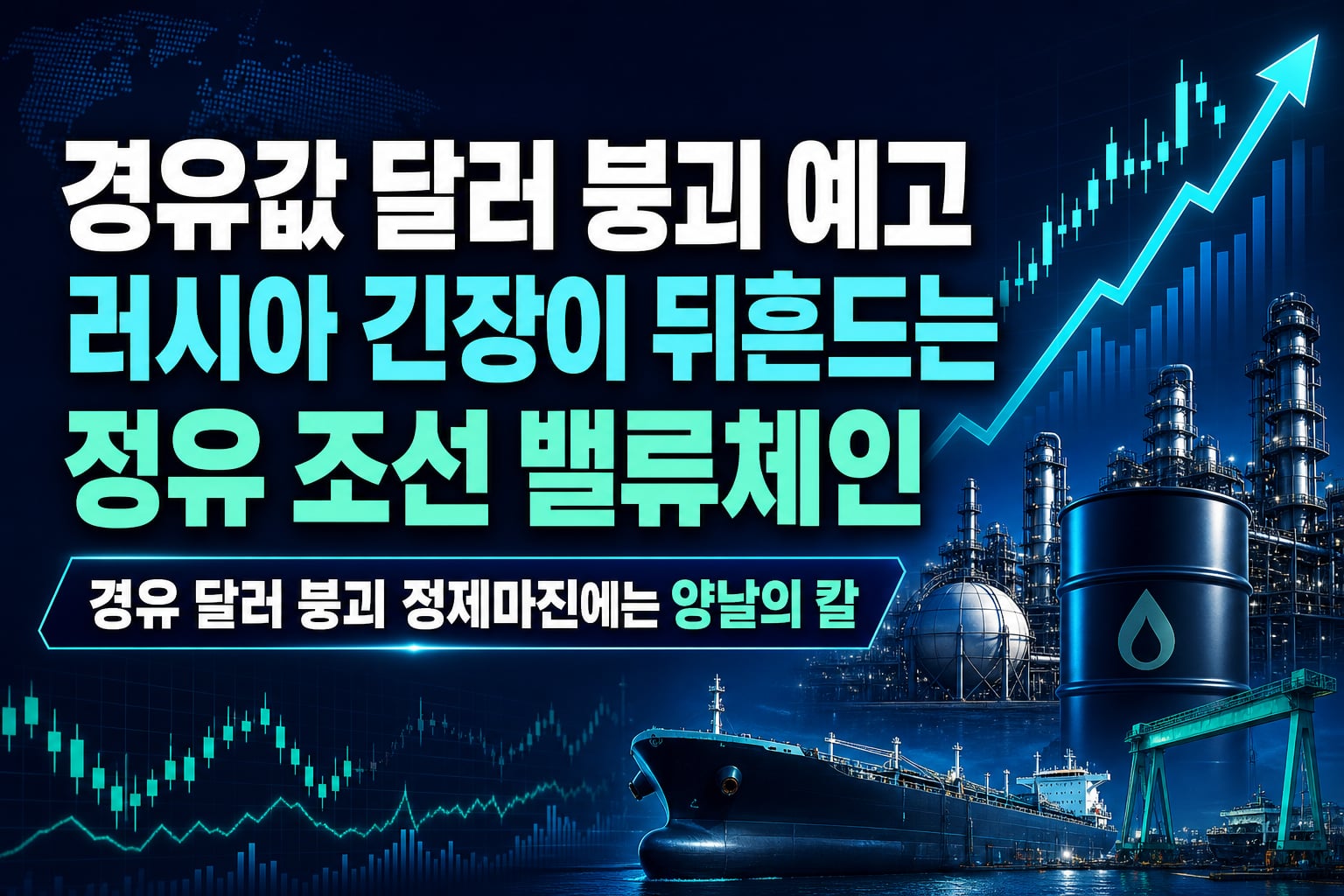 경유값 6달러 붕괴 예고, 러시아發 긴장이 뒤흔드는 정유·조선 밸류체인