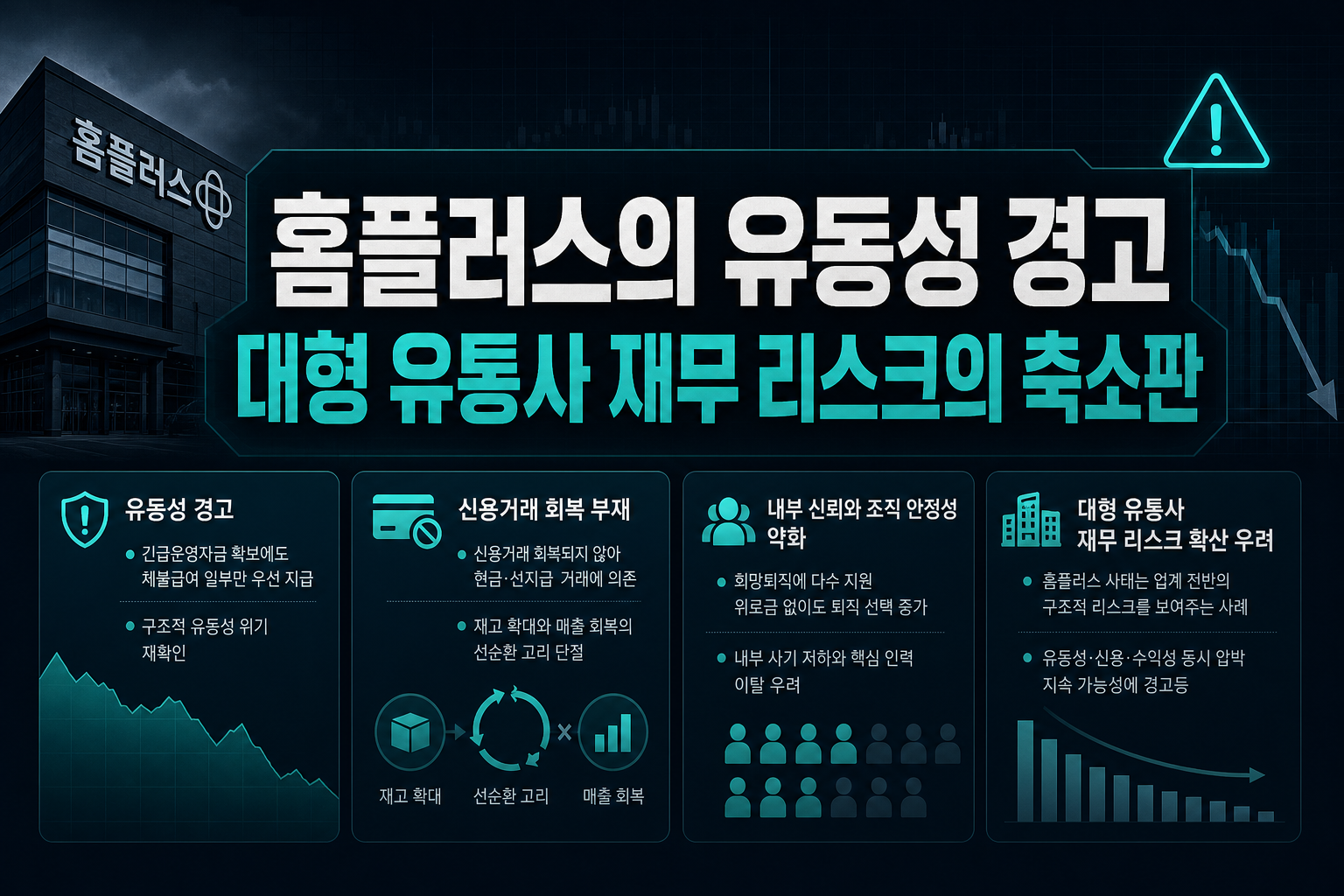 홈플러스의 유동성 경고, 대형 유통사 재무 리스크의 축소판