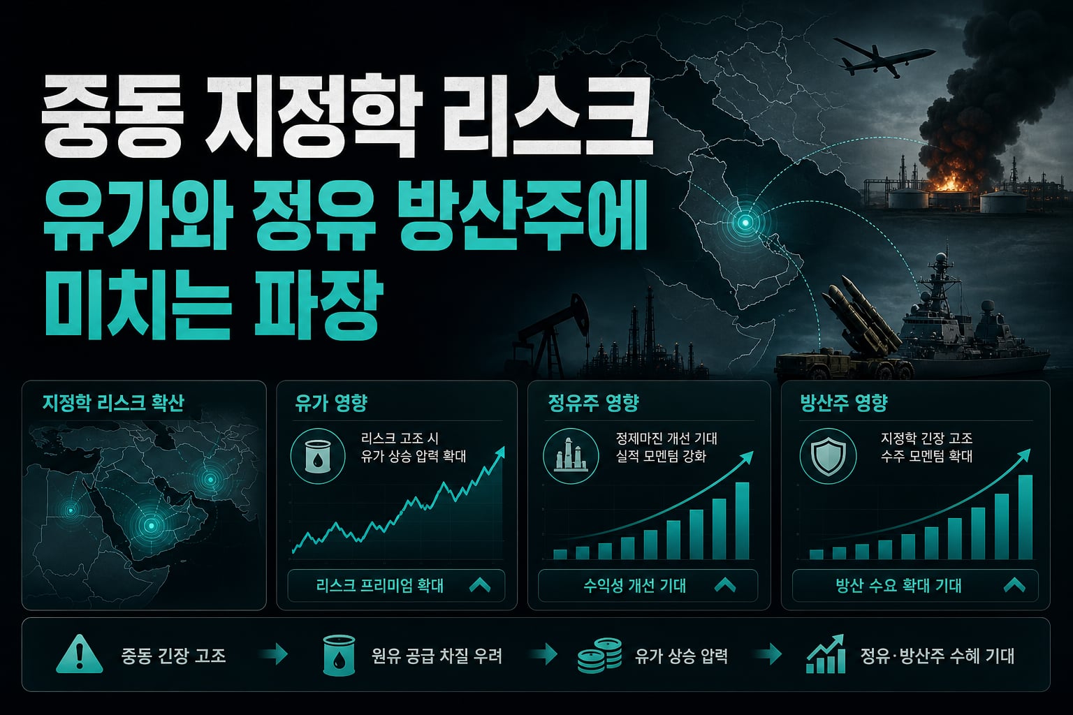 중동發 지정학 리스크, 유가와 정유·방산주에 미치는 파장