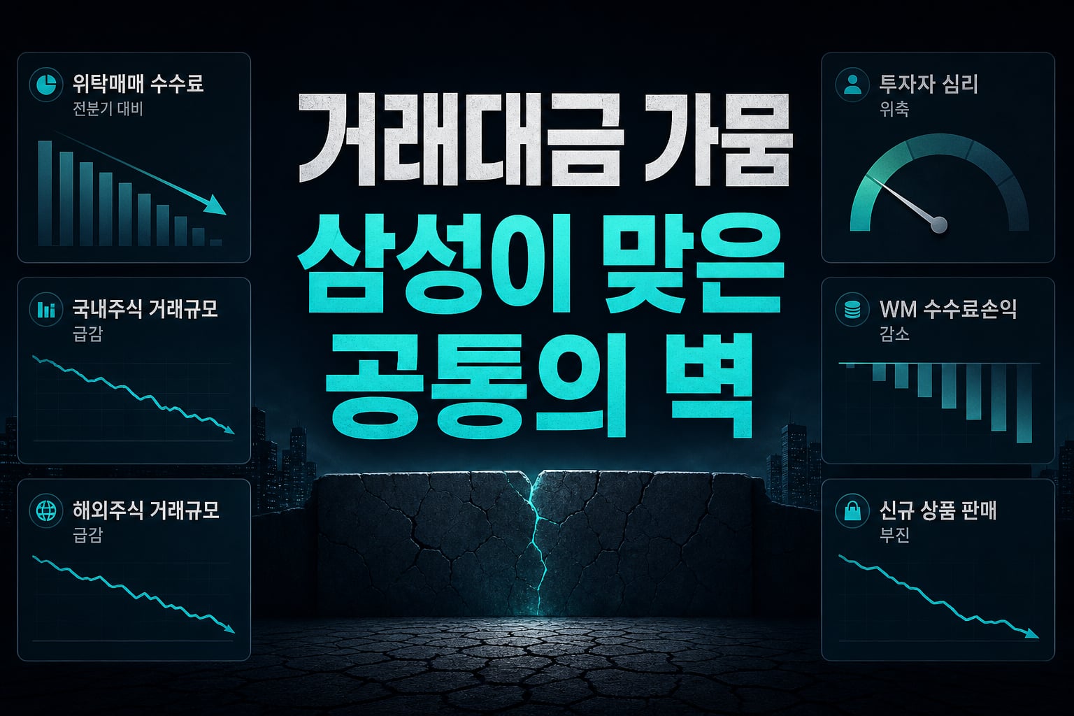 거래대금 가뭄, NH·삼성이 맞은 공통의 벽