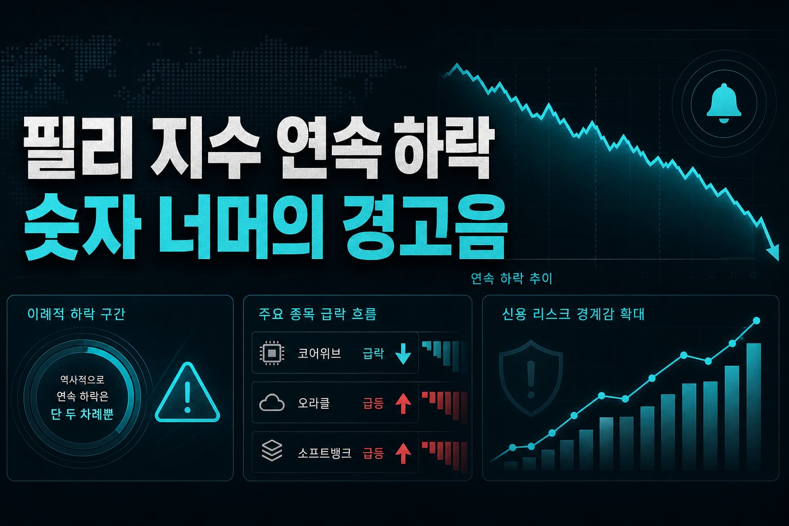 필리 지수 8연속 하락, 숫자 너머의 경고음