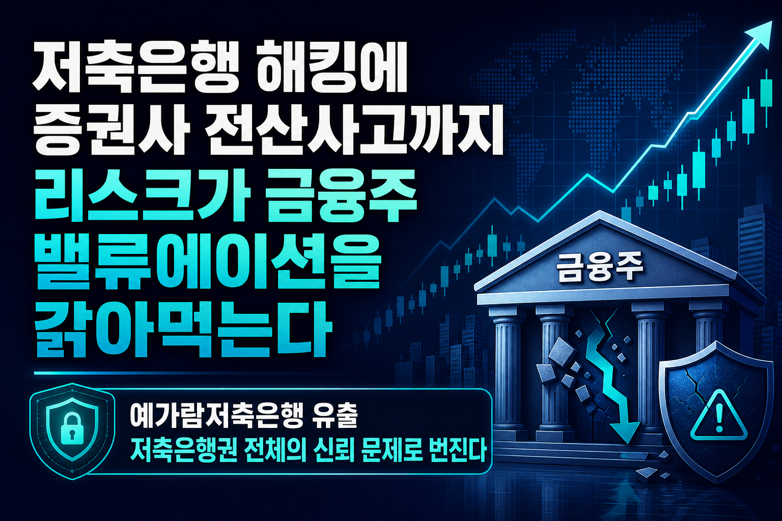 저축은행 해킹에 증권사 전산사고까지, IT 리스크가 금융주 밸류에이션을 갉아먹는다