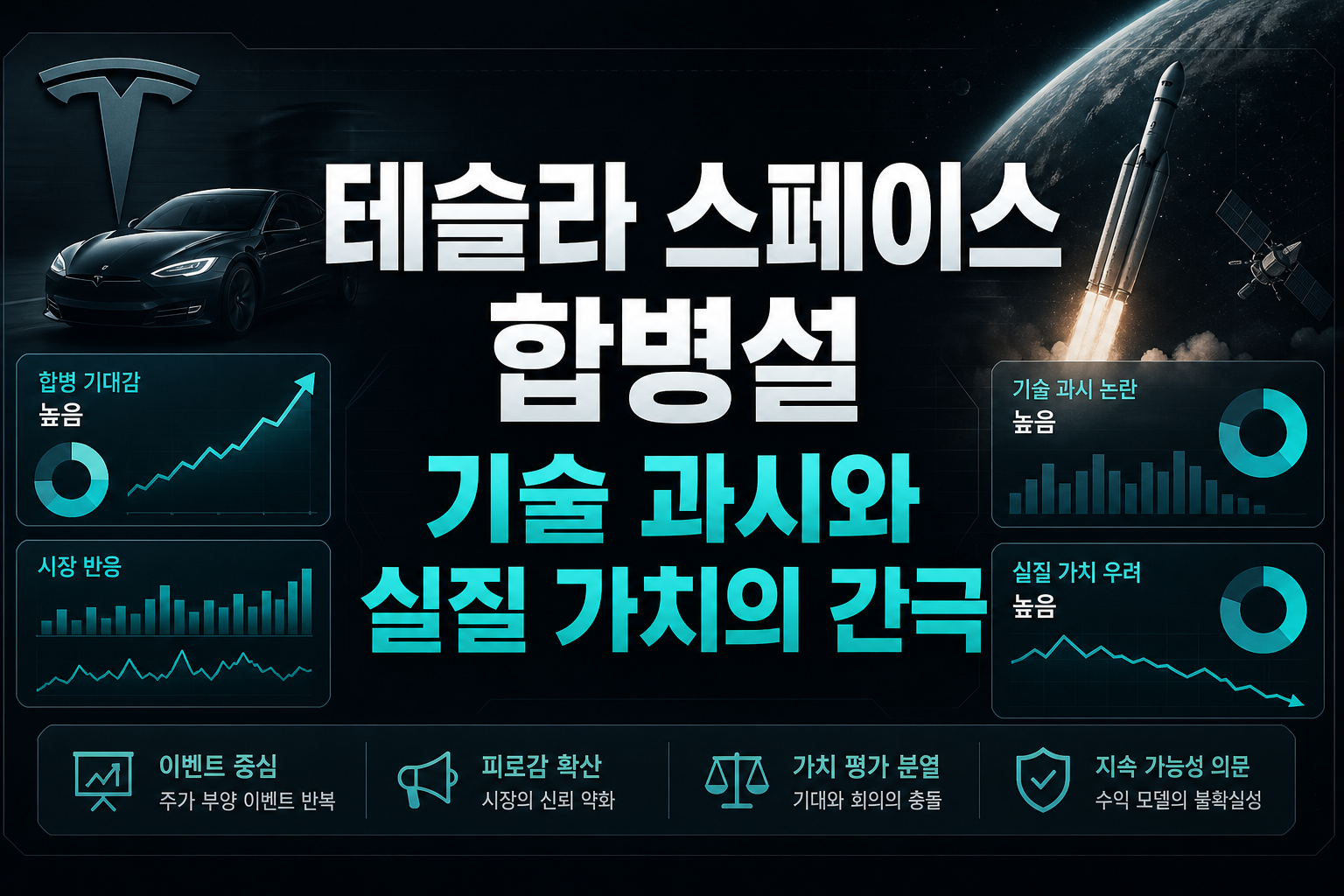 테슬라·스페이스X 합병설, 기술 과시와 실질 가치의 간극