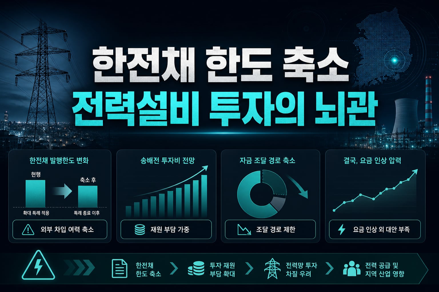 한전채 한도 축소, 전력설비 투자의 뇌관