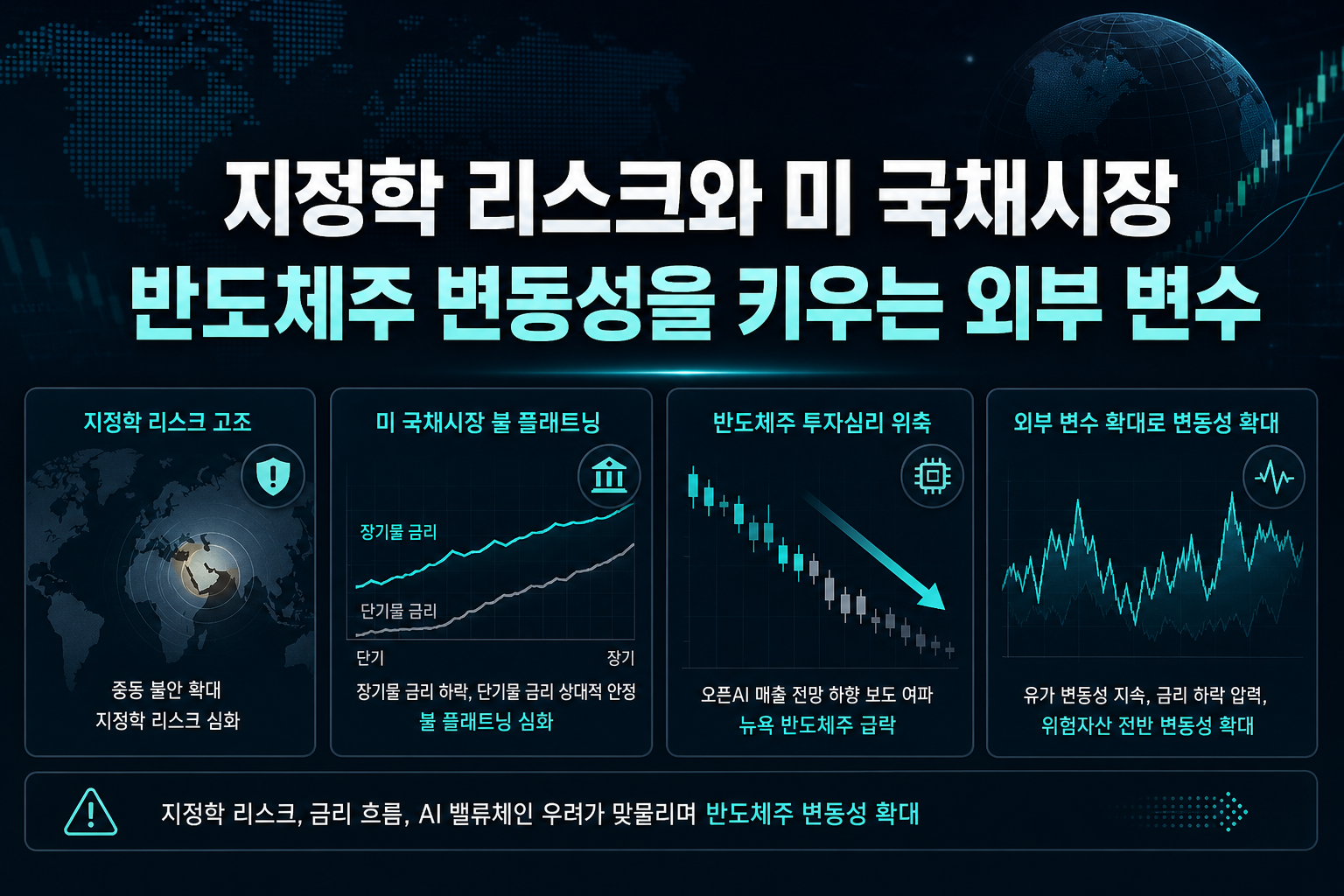 지정학 리스크와 미 국채시장, 반도체주 변동성을 키우는 외부 변수