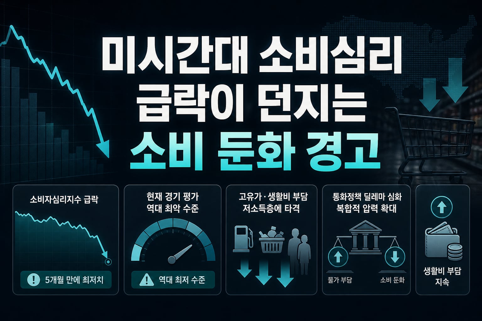 미시간대 소비심리 급락이 던지는 소비 둔화 경고