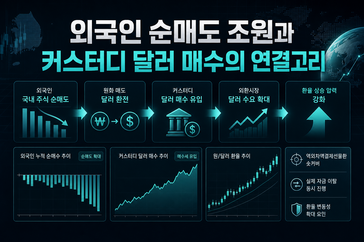 외국인 순매도 3조원과 커스터디 달러 매수의 연결고리