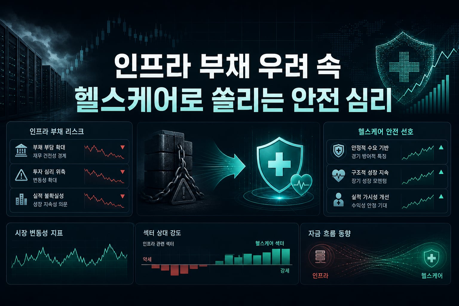 AI 인프라 부채 우려 속 헬스케어로 쏠리는 안전 심리
