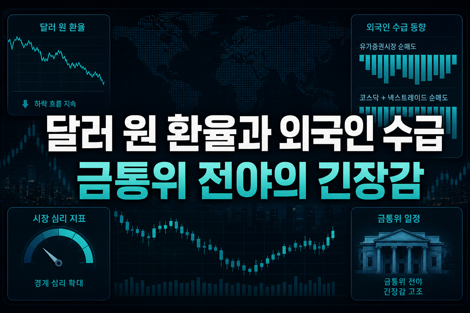 달러-원 환율과 외국인 수급, 금통위 전야의 긴장감