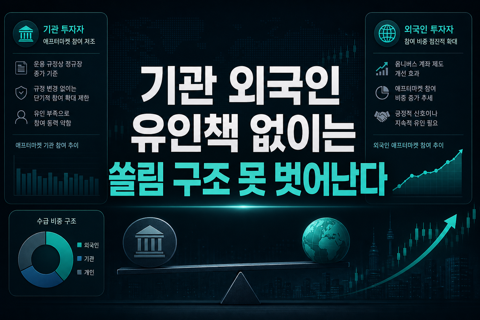 기관·외국인 유인책 없이는 쏠림 구조 못 벗어난다