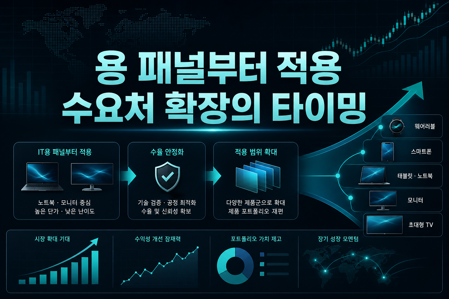 IT용 패널부터 적용, 수요처 확장의 타이밍