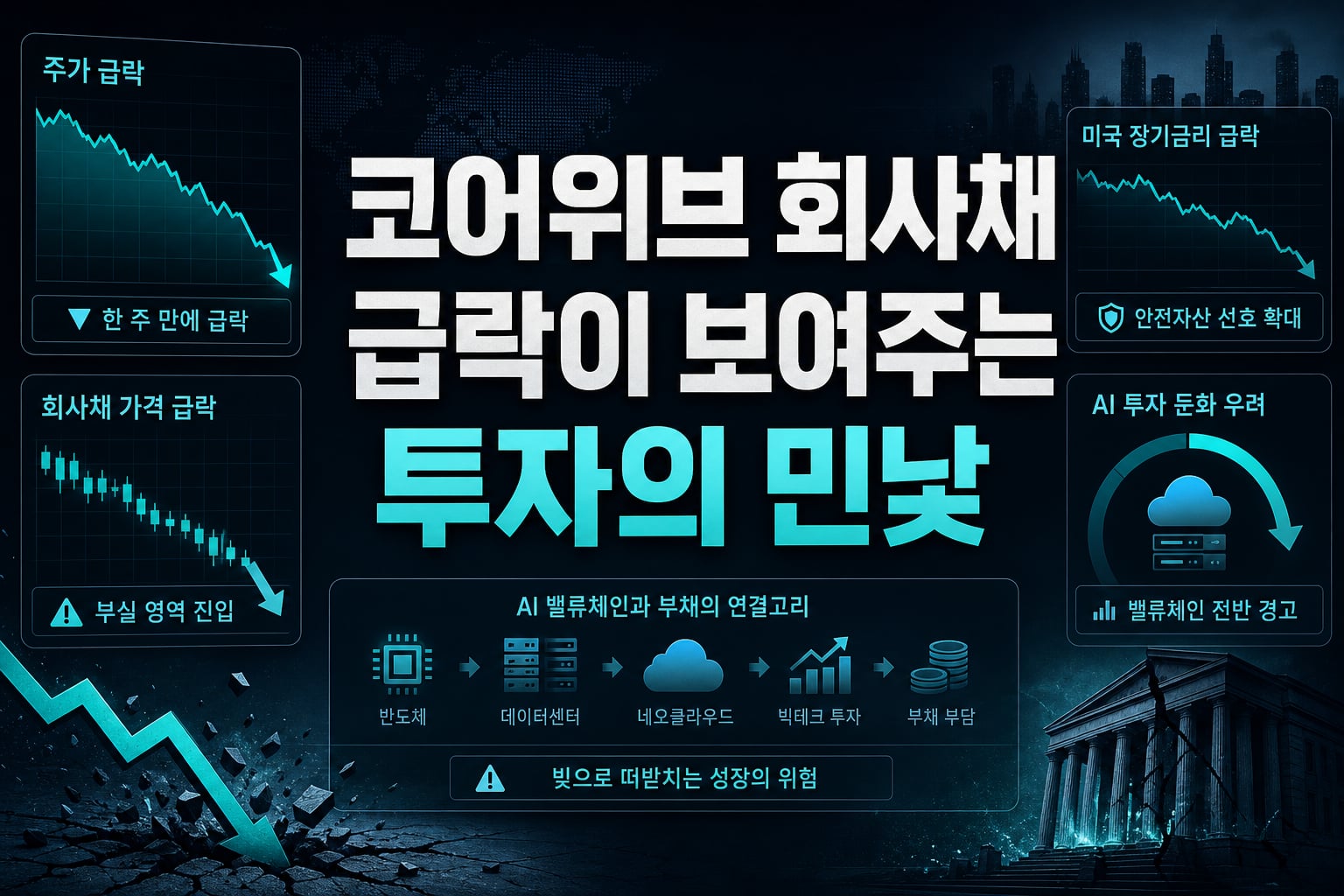 코어위브 회사채 급락이 보여주는 AI 투자의 민낯