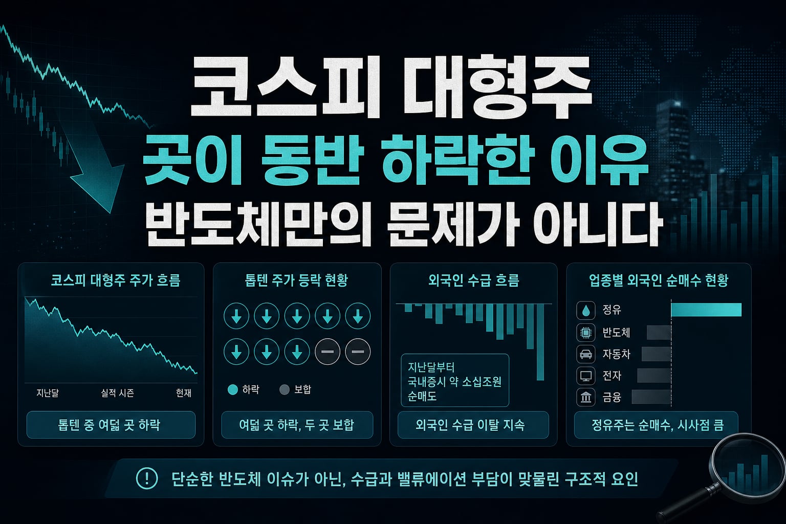 코스피 대형주 8곳이 동반 하락한 이유, 반도체만의 문제가 아니다