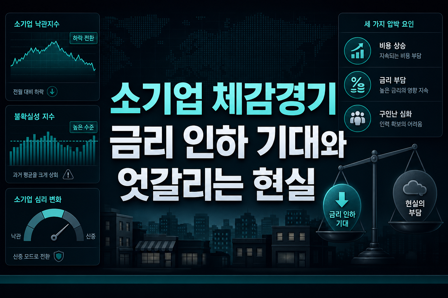 소기업 체감경기, 금리 인하 기대와 엇갈리는 현실