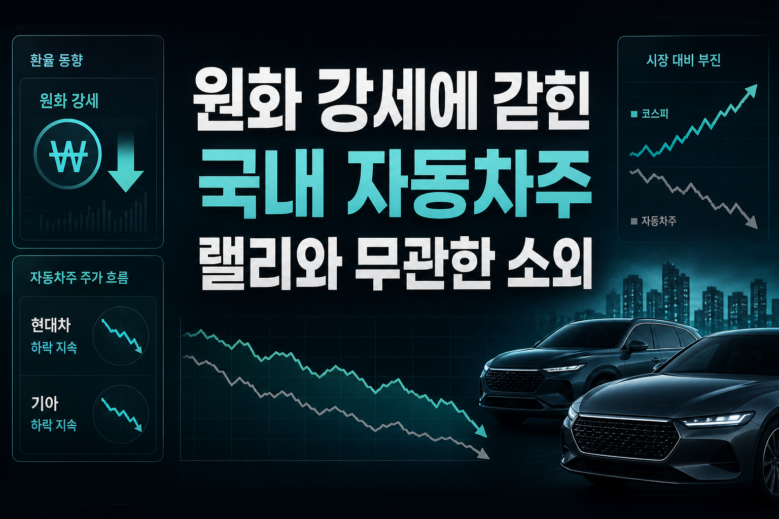 원화 강세에 갇힌 국내 자동차주, AI 랠리와 무관한 소외