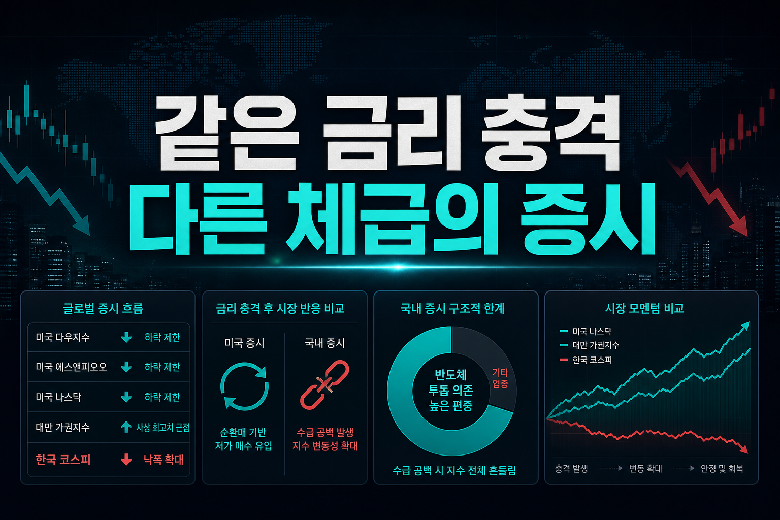같은 금리 충격, 다른 체급의 증시
