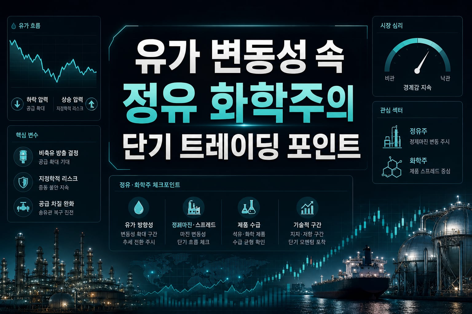 유가 변동성 속 정유·화학주의 단기 트레이딩 포인트