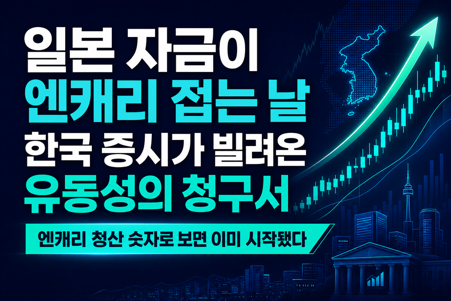 일본 자금이 엔캐리 접는 날, 한국 증시가 빌려온 유동성의 청구서